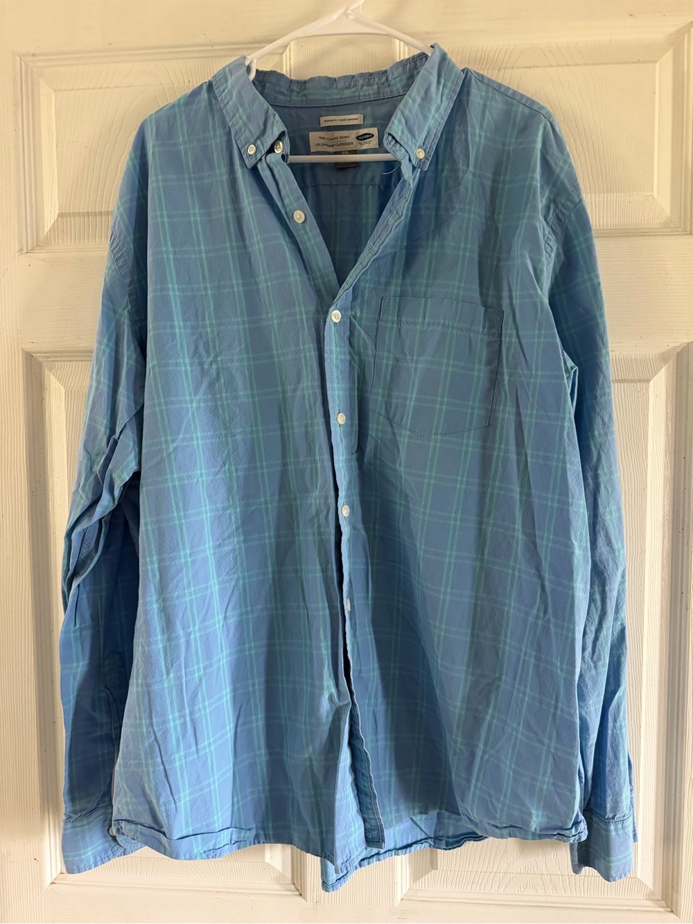 Old Navy Light Blue Plaid Button-Down Shirt